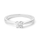 Anillo solitario de compromiso de oro blanco de 18K con diamante central en 4 garras de 0,40 quilates