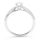 Anillo solitario de compromiso de oro blanco de 18K con diamante central en 4 garras de 0,40 quilates