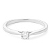 Anillo solitario de compromiso de oro blanco de 18K con diamante central en 4 garras de 0,20 quilates