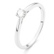 Anillo solitario de compromiso de oro blanco de 18K con diamante central en 4 garras de 0,20 quilates