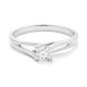 Anillo solitario de compromiso de oro blanco de 18K con diamante engastado en 4 garras | Selecciona el diamante que desees