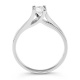 Anillo solitario de compromiso de oro blanco de 18K con diamante engastado en 4 garras | Selecciona el diamante que desees