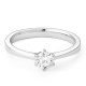 Anillo solitario de compromiso de oro blanco de 18K con diamante central en 6 garras de 0,40 quilates