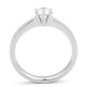 Anillo solitario de compromiso de oro blanco de 18K con diamante central en 6 garras de 0,40 quilates