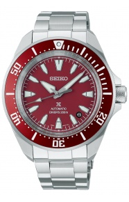 Seiko Prospex Mar Samurai Rojo ∅41,7 mm - 200M, Esfera roja, brazalete de acero