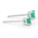 Pendientes de oro blanco de 18K con Esmeraldas 0,42cts, 4mm