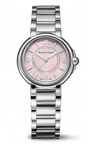 Maurice Lacroix Fiaba Colours Edition ∅32 mm - 5 ATM, Esfera rosa, brazalete de acero. 46 diamantes