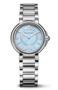 Maurice Lacroix Fiaba Colours Edition ∅32 mm - 5 ATM, Esfera azul claro, brazalete de acero. 46 diamantes
