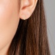 Pendientes de aro de oro amarillo de 18K con diamantes blancos en talla brillante de 0,10 cts. Ø 10.1 mm x 1.5 mm