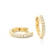 Pendientes de aro de oro amarillo de 18K con diamantes blancos en talla brillante de 0,10 cts. Ø 10.1 mm x 1.5 mm