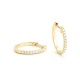 Pendientes de aro de oro amarillo de 18K con diamantes blancos en talla brillante de 0,18 cts. Ø 15.4 mm x 1.7 mm