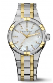 Maurice Lacroix Aikon Quartz ∅35 mm - 10 ATM, Bicolor PVD Oro amarillo, Esfera Nácar, Brazalete de Acero