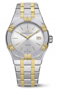 Maurice Lacroix Aikon Quartz ∅40 mm DUOTONE - 10 ATM, Bicolor PVD Oro amarillo, Esfera Plateada, Brazalete de Acero.