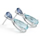 Pendientes de oro blanco de 18K con aguamarinas de 15x8 mm y zafiros azules de 7x5 mm