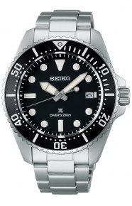 Seiko Prospex Diver's Solar 41mm Negro ∅41 mm - 200M, Esfera negra, brazalete de acero