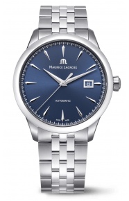 Maurice Lacroix 1975 Automatic 40MM - 10 ATM, Esfera azul, brazalete de acero
