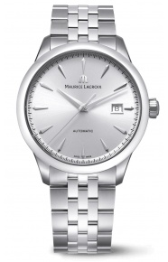 Maurice Lacroix 1975 Automatic 40MM - 10 ATM, Esfera plateada, brazalete de acero