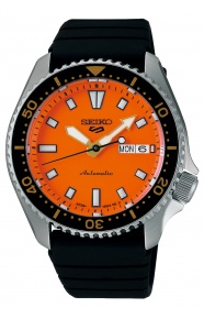 Seiko 5 Sports SKX Street Style ∅42,5 mm - 100M, Esfera naranja, correa de caucho