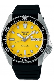 Seiko 5 Sports SKX Street Style ∅42,5 mm - 100M, Esfera amarilla, correa de caucho