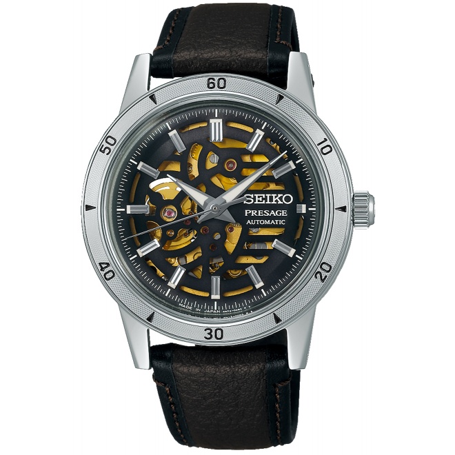Seiko Presage Style60's Skeleton 4R72 Negro ∅39,5 mm - 100M