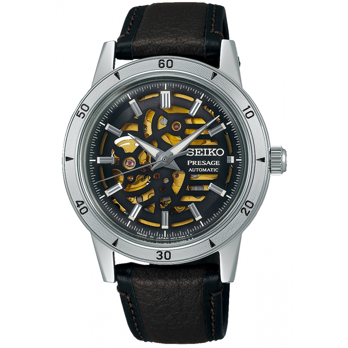 Seiko Presage Style60's Skeleton 4R72 Negro ∅39,5 mm - 100M