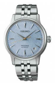 Seiko Presage Cocktail Autom 4R35 ∅34 mm - 30M, Esfera azul, brazalete de acero
