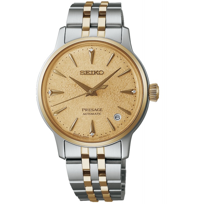 Seiko Presage Cocktail Autom 4R35 esf dorada ∅34 mm - 50M