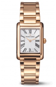 Maurice Lacroix Fiaba Square 24.00 x 34.00 mm - 5 ATM Caja PVD oro rosa Esfera Plateada, brazalete PVD oro rosa