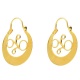 Pendientes Aros Canarios de Plata de Ley 925 bañada en oro amarillo de 18 kt con el clásico calado floral - Tamaño 25 mm ancho