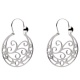 Pendientes Aros Canarios Calado de Plata de Ley 925 bañada en oro banco de 18 kt con el clásico calado floral - 25 mm de ancho