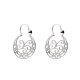 Pendientes Aros Canarios Calado de Plata de Ley 925 bañada en oro banco de 18 kt con el clásico calado floral - 15 mm de ancho