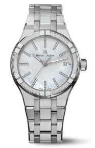 Maurice Lacroix Aikon Quartz Date ∅35 mm - 10 ATM Esfera madre perla, Brazalete de acero.