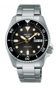 Seiko 5 Sports SKX series Automático 4R36 ∅38 mm - 100M, Esfera negra, brazalete de acero