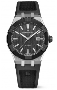 Maurice Lacroix Aikonic Automatic ∅43 mm - 10 ATM, Esfera negra, Bisel negro Brazalete de caucho negro