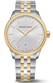 Maurice Lacroix 1975 Quartz Duotone ∅39 mm - 10 ATM, Esfera plateada, brazalete de acero y pvd oro amarillo