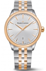 Maurice Lacroix 1975 Quartz Duotone ∅39 mm - 10 ATM, Esfera plateada, brazalete de acero y pvd oro rosa