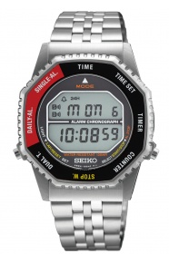 Seiko Neo Sports Digital Octag. Rotocall Black-Red ∅37 mm - 100M, Brazalete de acero