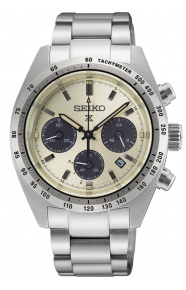 Seiko Prospex Speedtimer Solar EL Eur. Dorada ∅39 mm - 100M, Esfera dorada, bbrazalete de acero