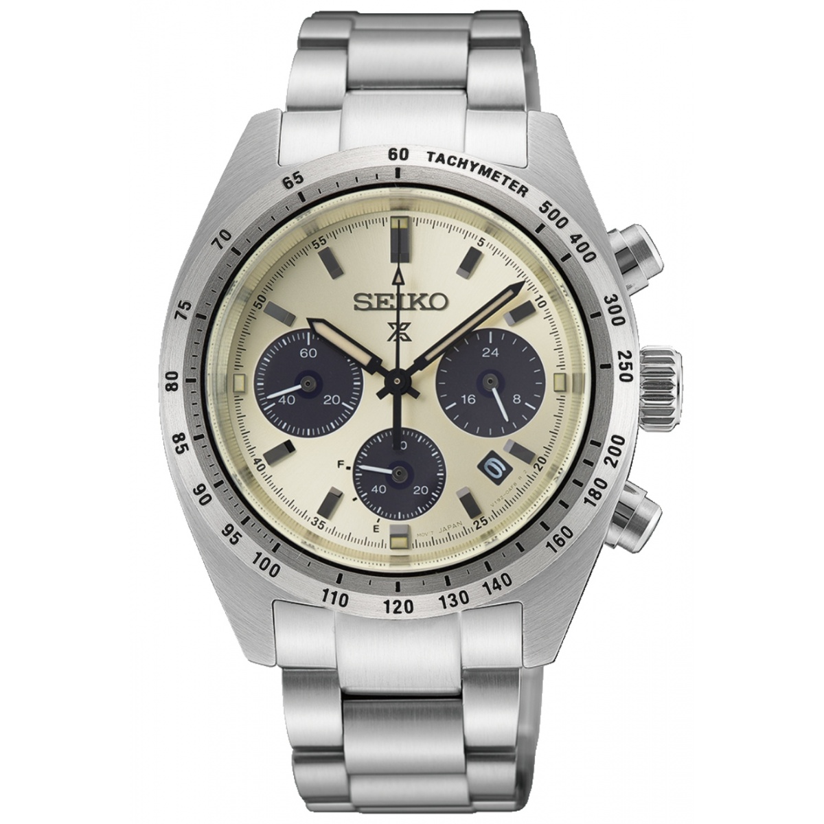 Seiko Prospex Speedtimer Solar EL Eur. Dorada ∅39 mm - 100M, Esfera dorada, bbrazalete de acero