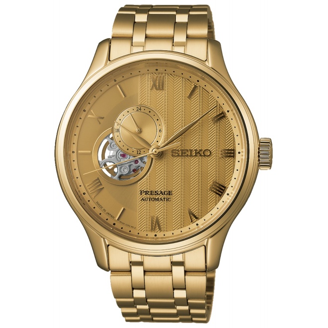 Seiko Presage Jardín Japonés 41,8mm Esf Dorada ∅41,8 mm - 30M, Esfera dorada, brazalete dorado