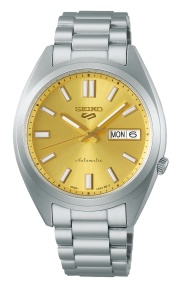 Seiko 5 Sports SNXS 37,4mm Esf Champán ∅37,4 mm - 30M, Esfera champan, brazalete de acero