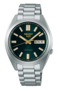Seiko 5 Sports SNXS 37,4mm Esf Verde ∅37,4 mm - 100M, Esfera verde, brazalete de acero