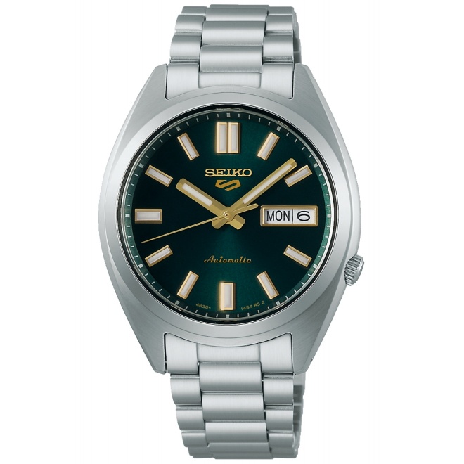 Seiko 5 Sports SNXS 37,4mm Esf Verde ∅37,4 mm - 100M, Esfera verde, brazalete de acero