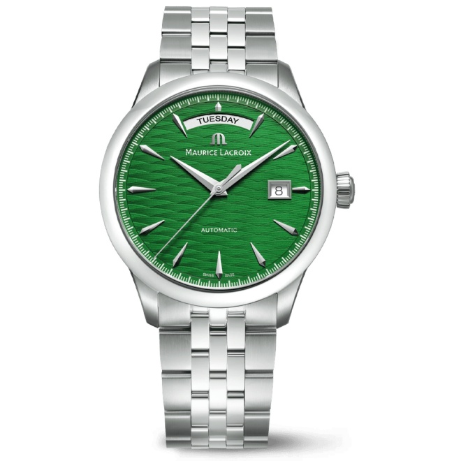Maurice Lacroix 1975 Automatic Vagues du Jura - 10 ATM, 40MM Esfera verde, Brazalete de acero. Edición Limitada
