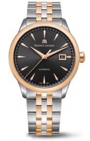 Maurice Lacroix 1975 Automatic Duotone 40MM - 10 ATM, Esfera negra, brazalete de acero bicolor