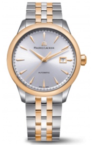 Maurice Lacroix 1975 Automatic Duotone PVD oro rosa 40MM - 10 ATM, Esfera plateda, brazalete de acero bicolor