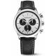 Maurice Lacroix 1975 Quartz Chronograph 40MM - 10 ATM, Esfera plateada y negra, brazalete de piel negra