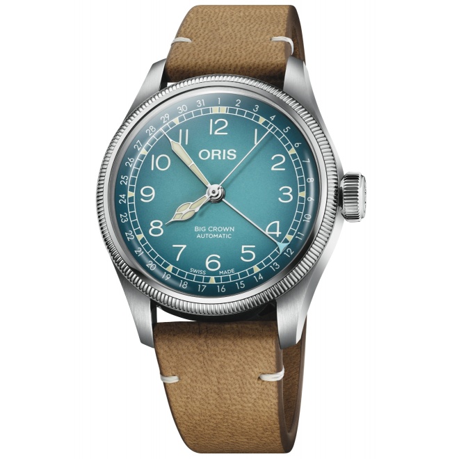 Oris Big Crown X Cervo Volante 50 M - ∅38 mm, Esfera azul, correa de piel