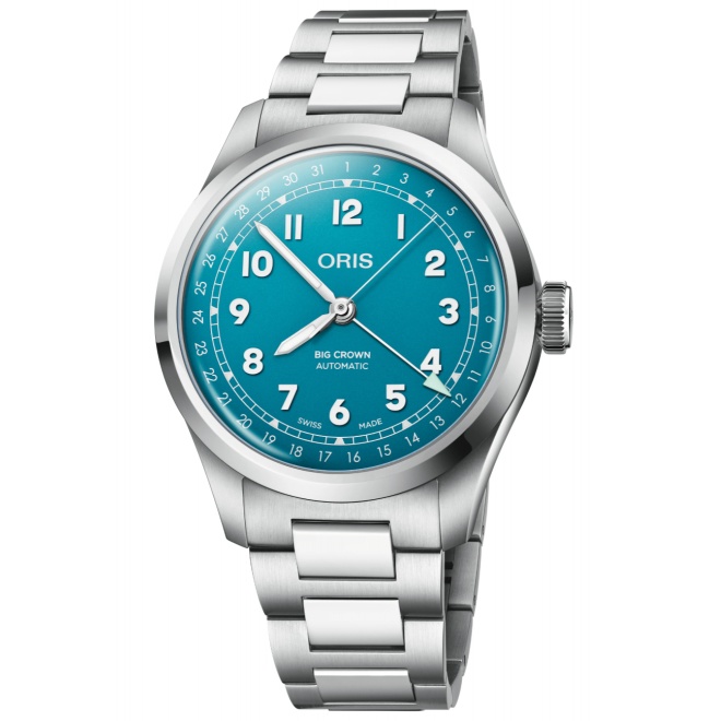 Oris Big Crown Pointer Date 50 M - ∅40 mm, Esfera azul, brazalete de acero
