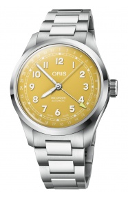 Oris Big Crown Pointer Date 50 M - ∅40 mm, Esfera amarilla, brazalete de acero
